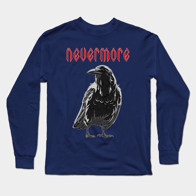 The Nevermore Raven Long Sleeve T-Shirt by Gregorous Design